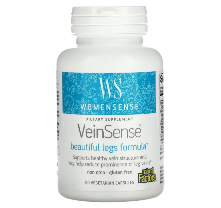Natural Factors, WomenSense, VeinSense, 60 вегетарианских капсул