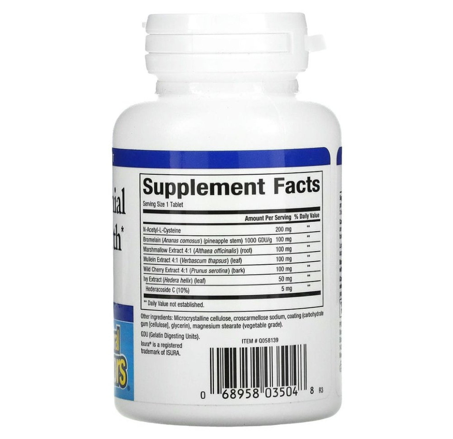 Natural Factors, Здоровье дыхательных путей (Lung, Bronchial &amp; Sinus Health), 45 таблеток