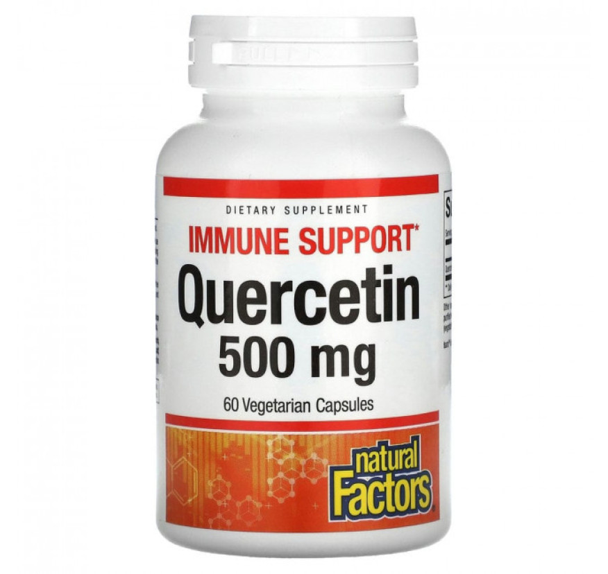 Natural Factors, кверцетин, 500 мг, 60 вегетарианских капсул
