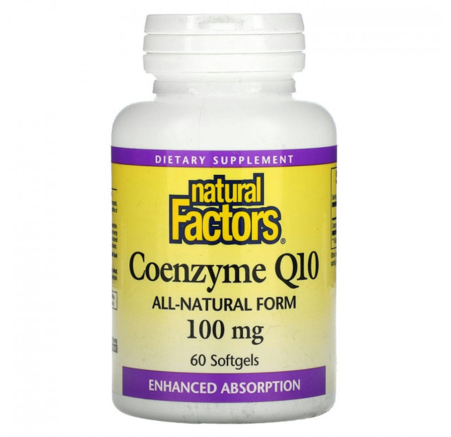 Natural Factors, коэнзим Q10, 100 мг, 60 мягких таблеток