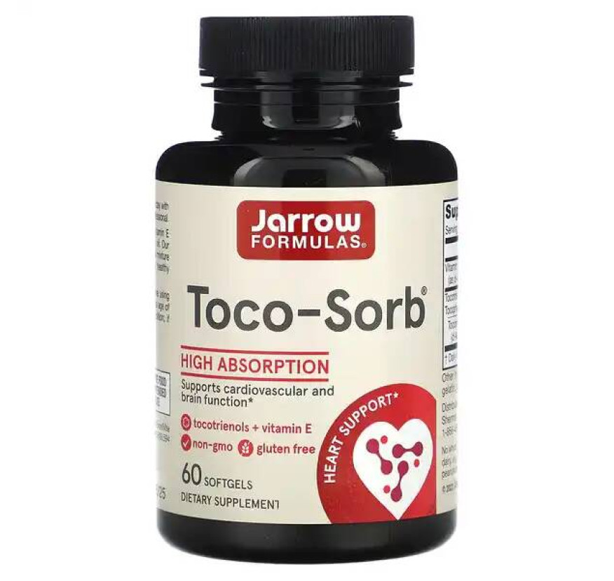 Jarrow Formulas, Toco-Sorb, легкоусвояемая добавка, 60 капсул