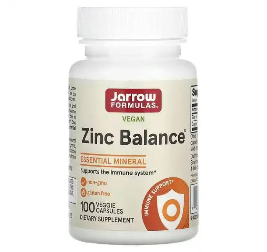 Jarrow Formulas, Zinc Balance, 100 вегетарианских капсул