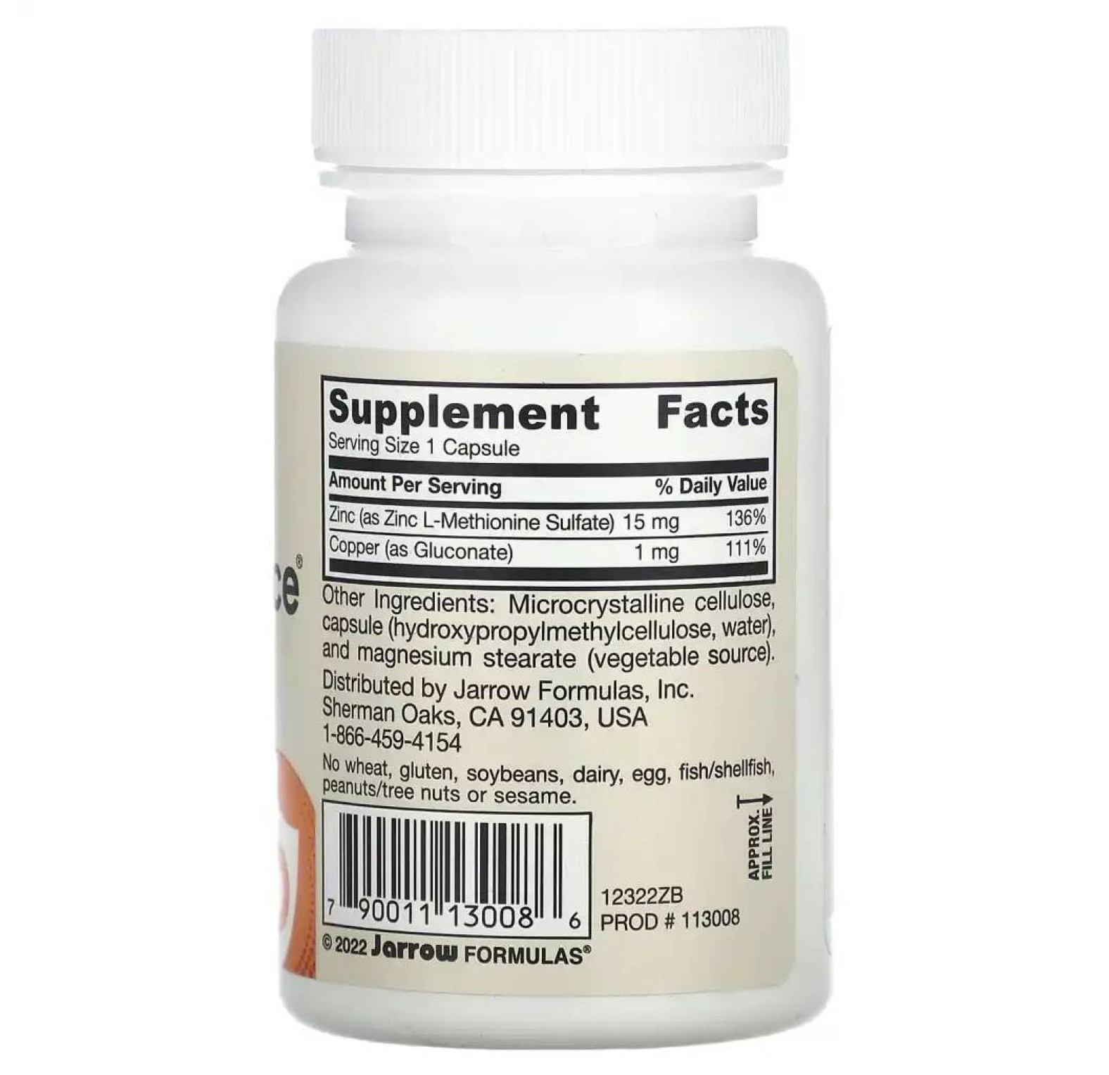 Jarrow Formulas, Zinc Balance, 100 вегетарианских капсул