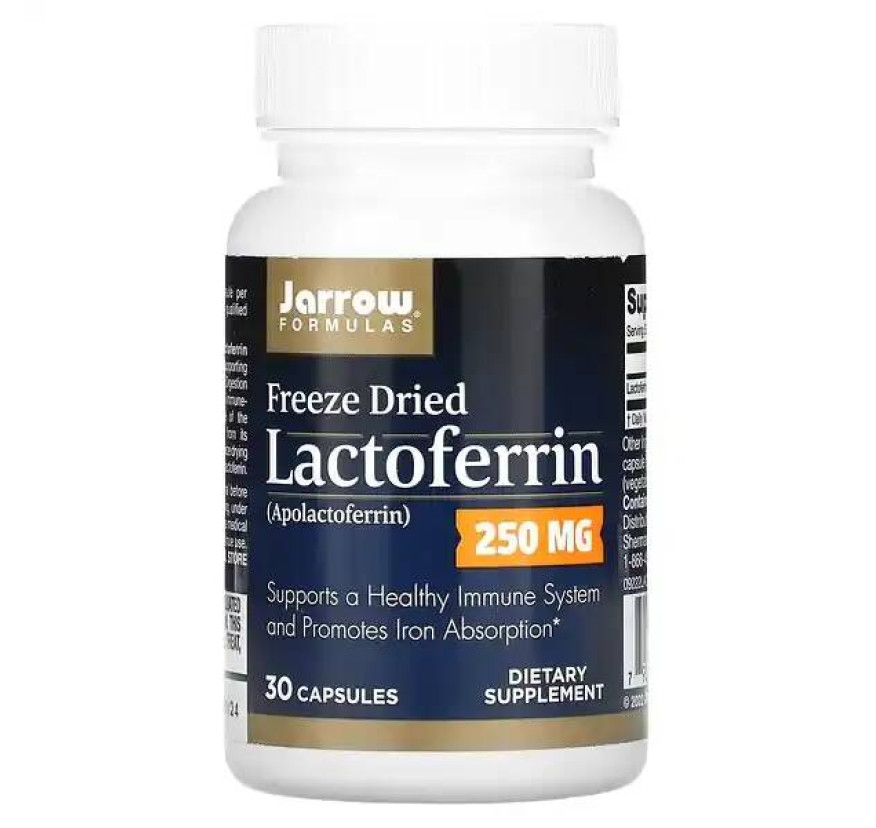 Jarrow Formulas, Лактоферрин, сублимированный, 250 мг, 30 капсул