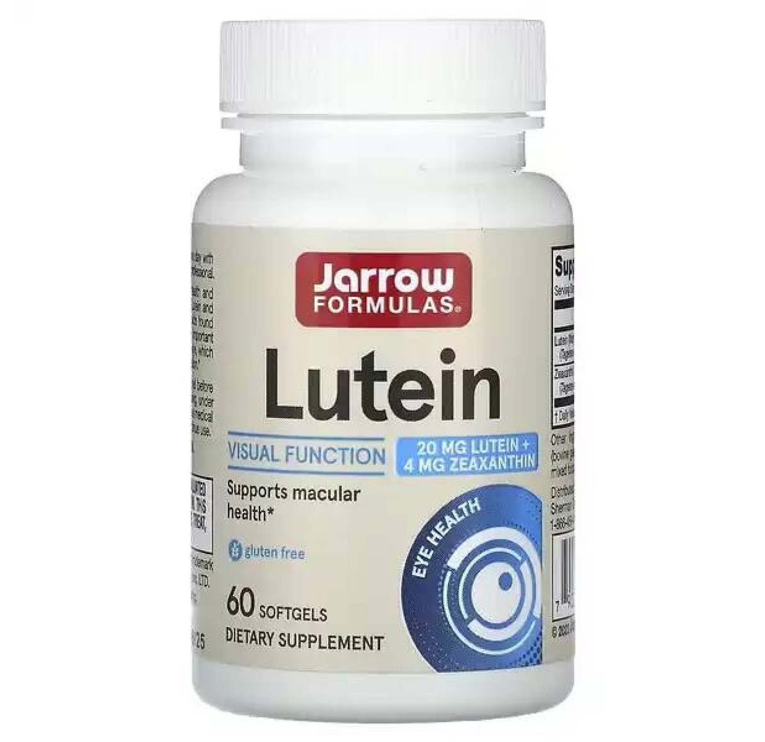 Jarrow Formulas, лютеин, 20 мг, 60 капсул
