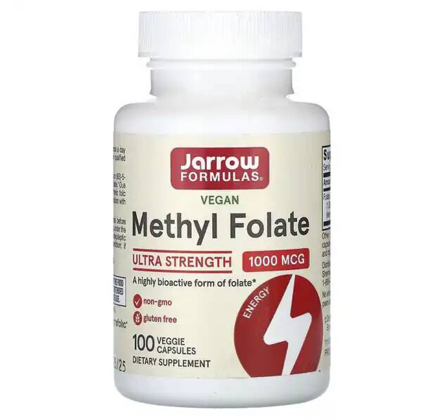 Jarrow Formulas, метилфолат, 1000 мкг, 100 вегетарианских капсул