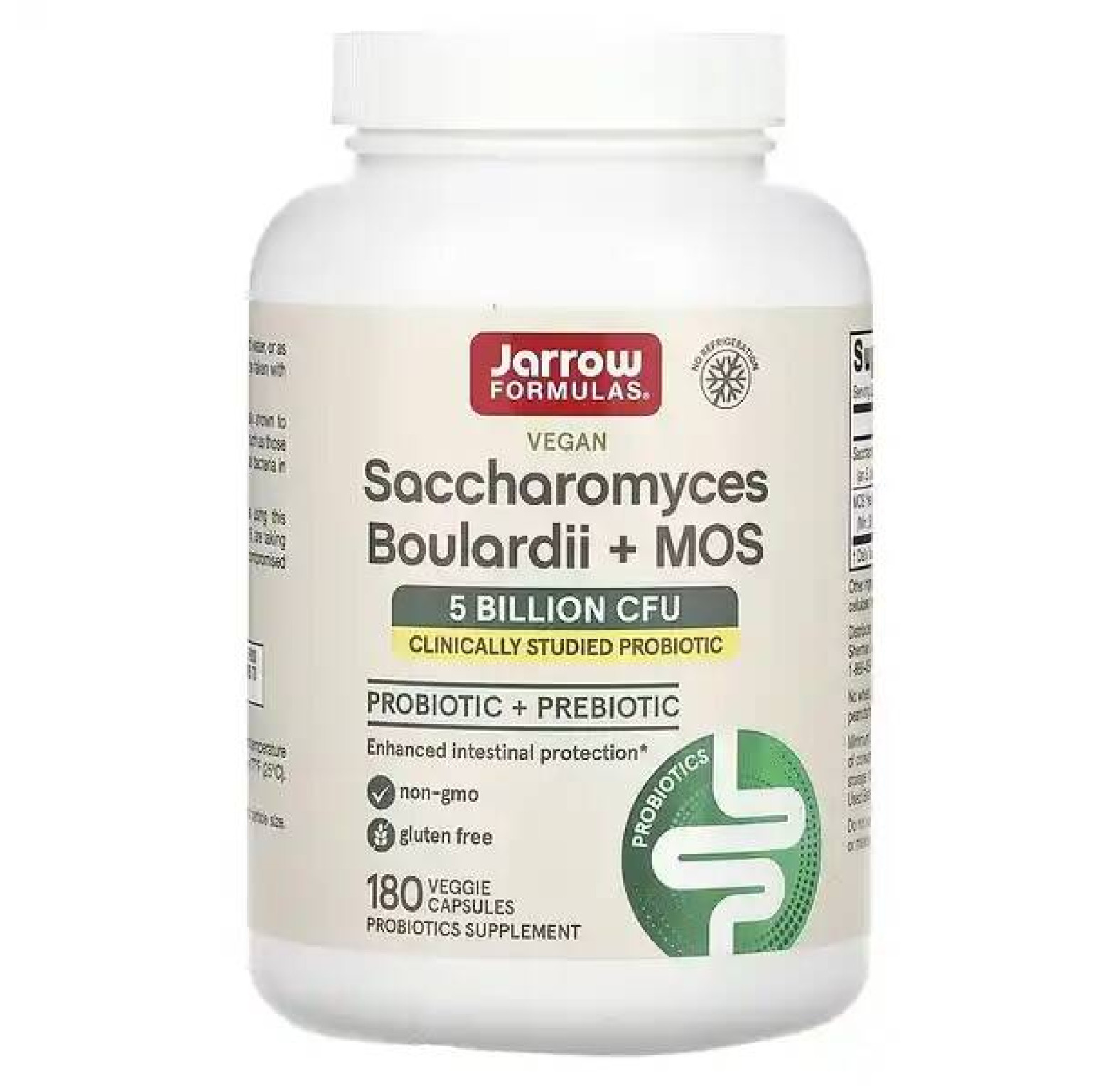 Jarrow Formulas, сахаромицеты Буларди и МОС, 5 млрд, 180 вегетерианских капсул с отсроченным высвобождением