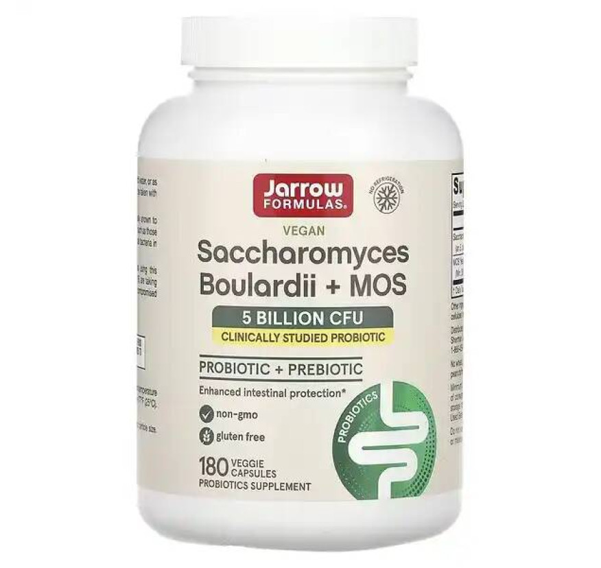 Jarrow Formulas, сахаромицеты Буларди и МОС, 5 млрд, 180 вегетерианских капсул с отсроченным высвобождением