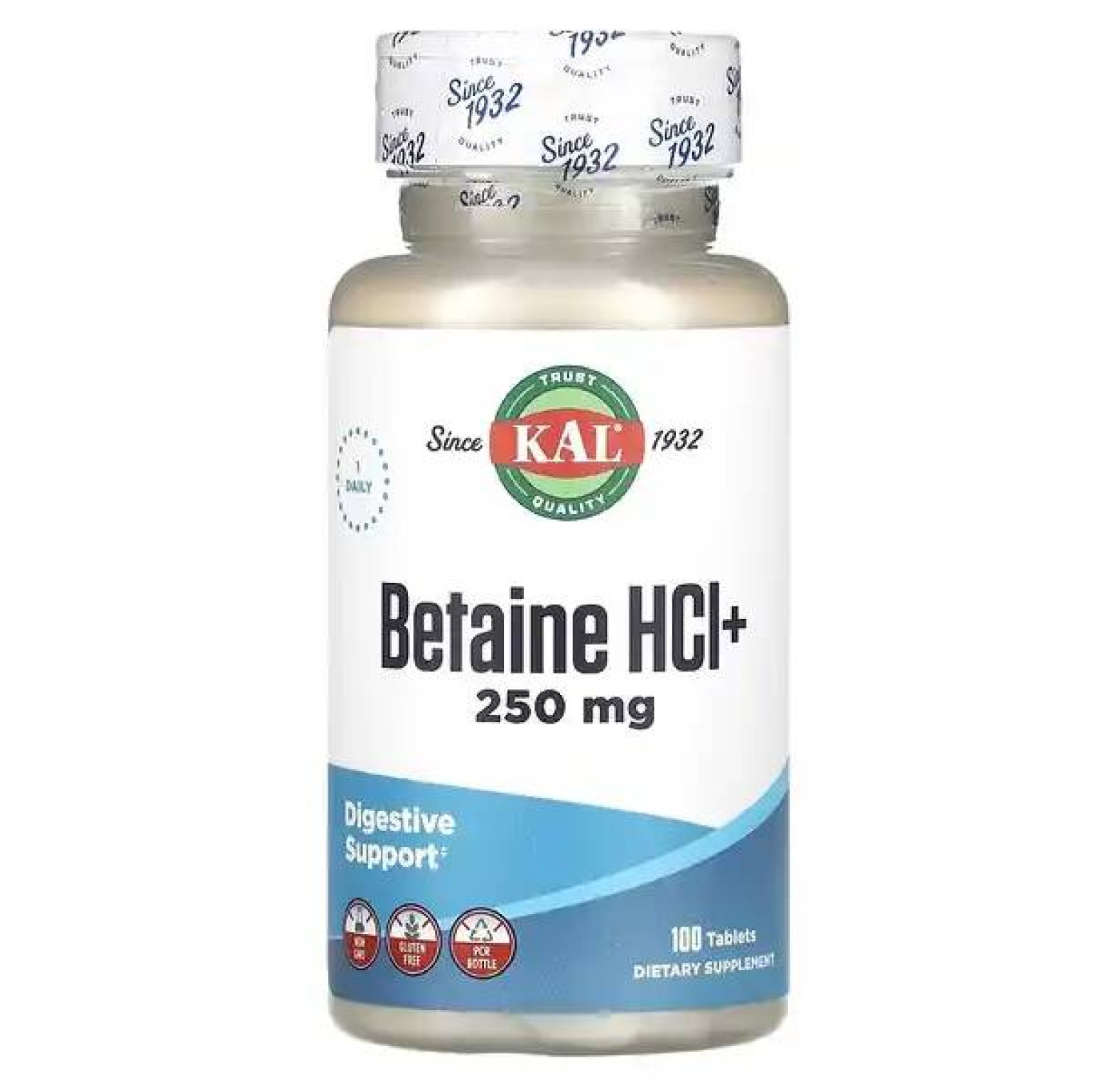 KAL, бетаина гидрохлорид+, 100 таблеток