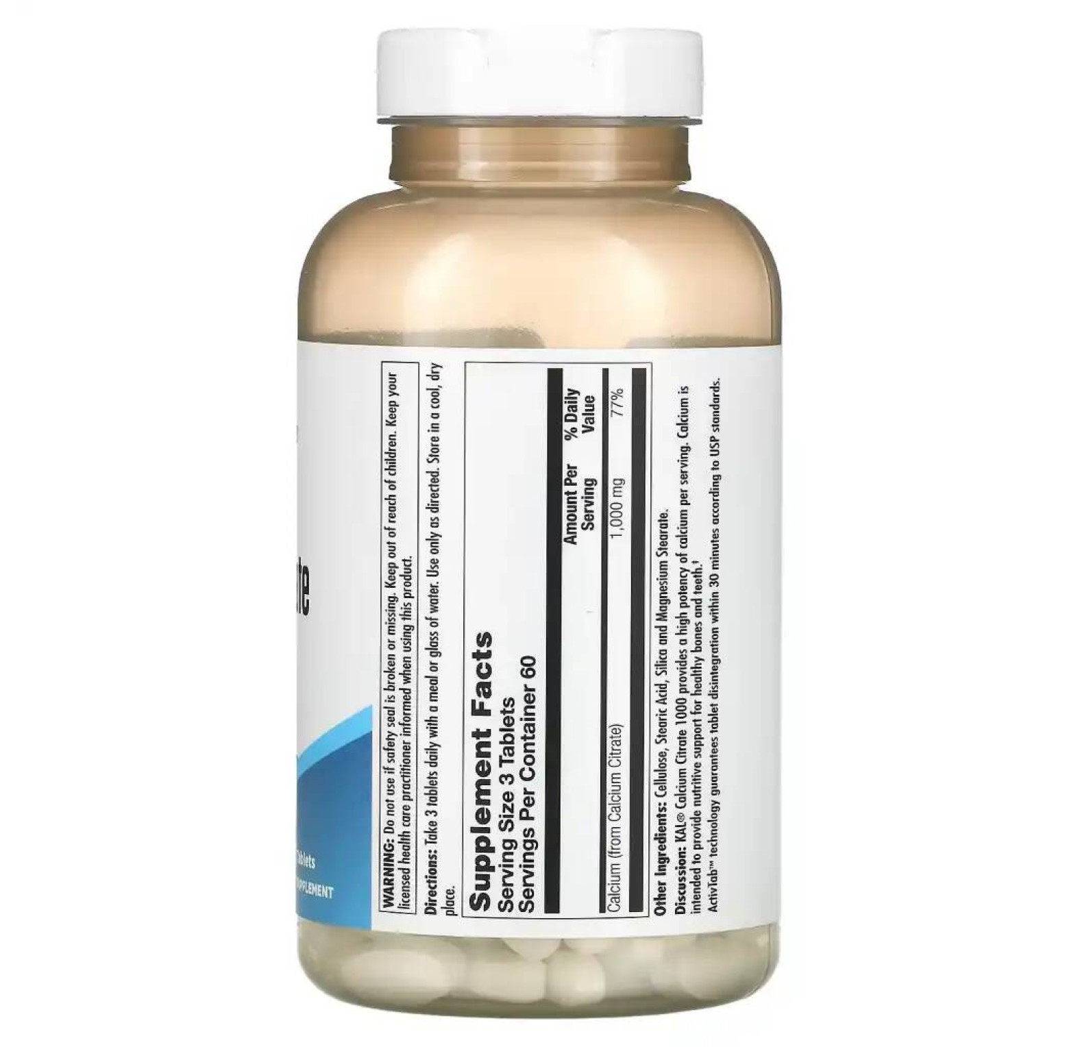 KAL, цитрат кальция 1000, 333 мг, 180 таблеток