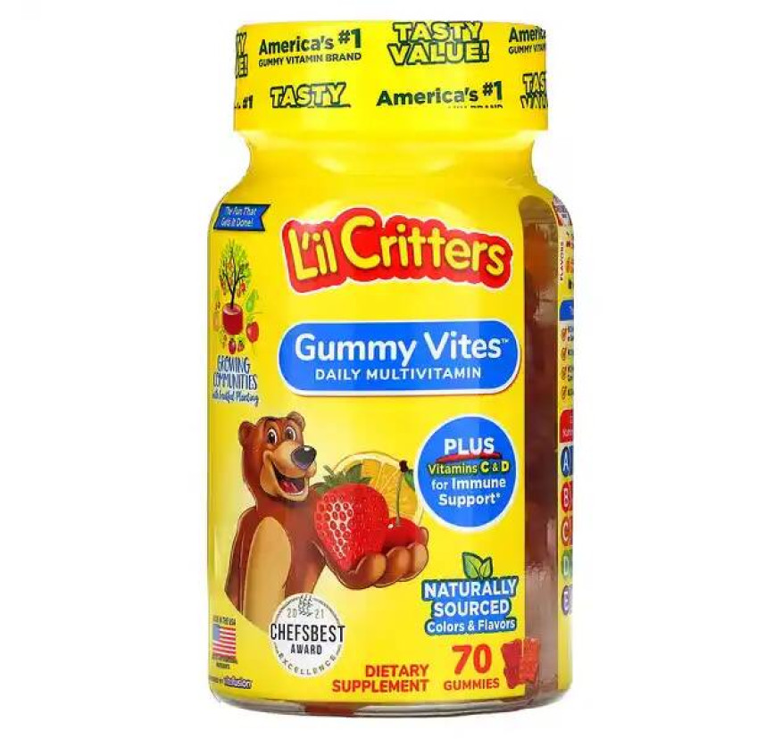 L'il Critters, Gummy Vites, полноценный мультивитаминный комплекс, 70 жевательных конфет