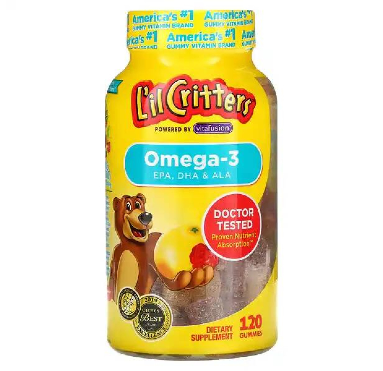 L'il Critters, Омега-3, вкус «Малиновый лимонад», 120 жевательных конфет
