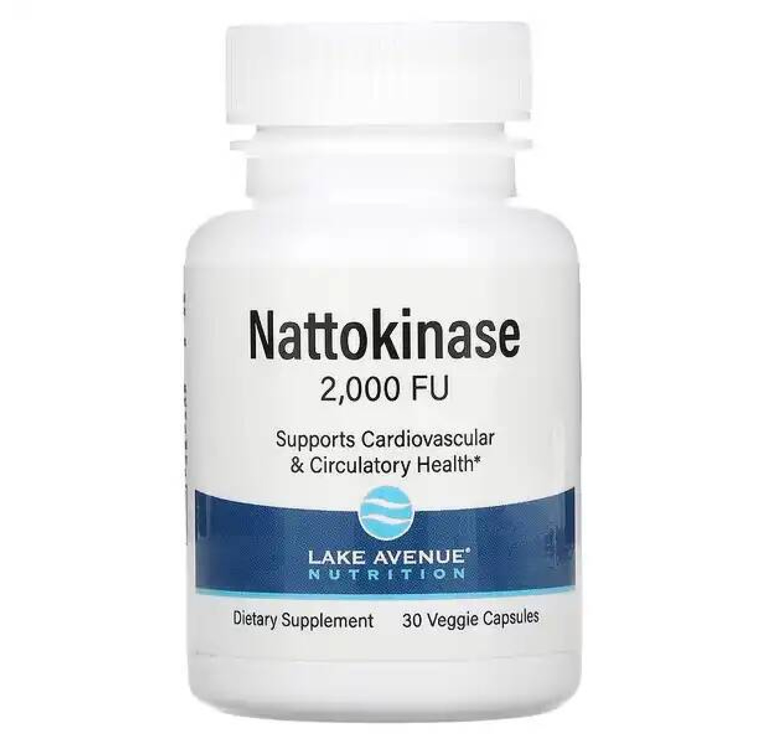 Lake Avenue Nutrition, Наттокиназа, протеолитический фермент, 2000 FU, 30 растительных капсул