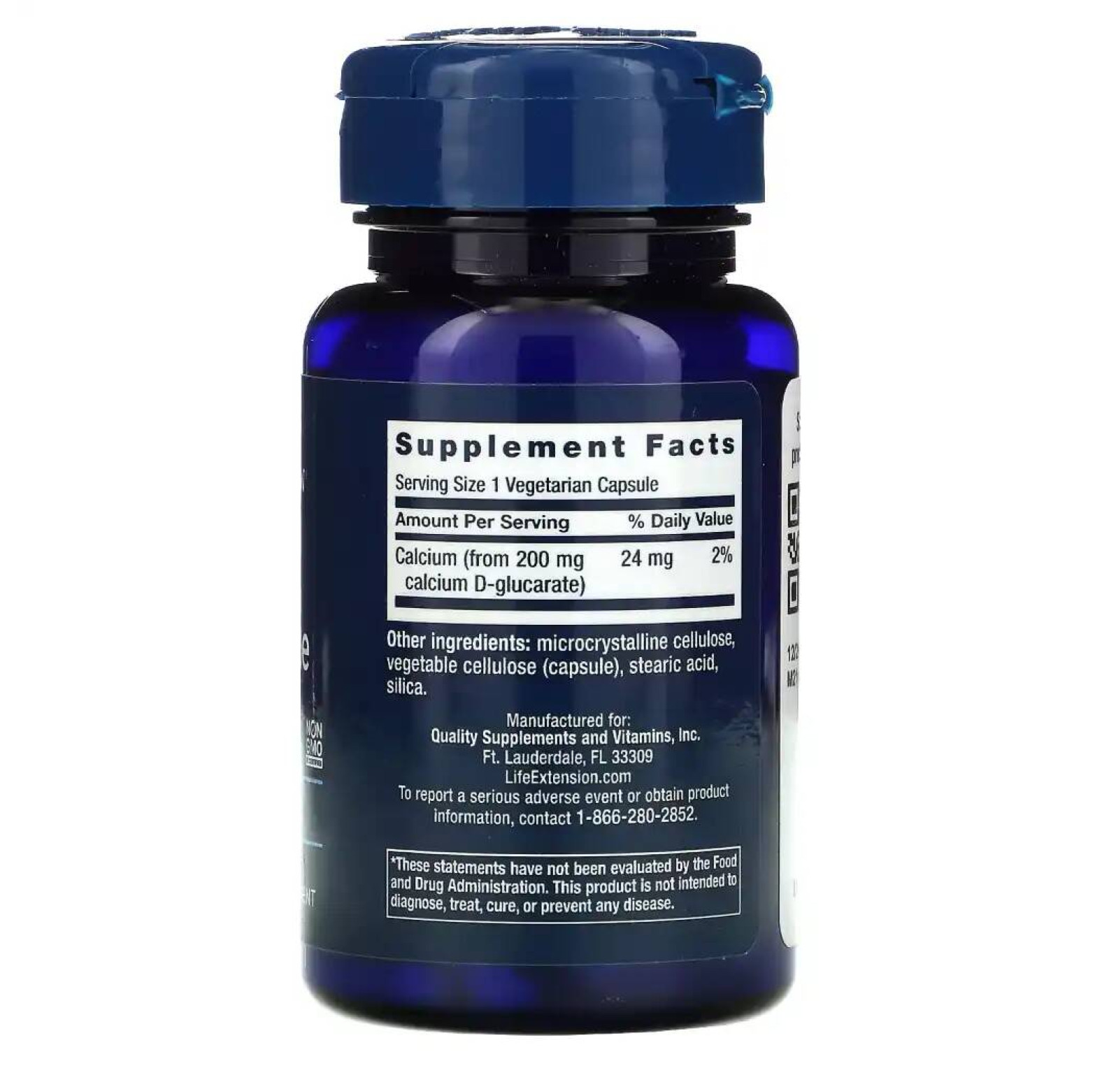 Life Extension, D-глюкарат кальция, 200 мг, 60 растительных капсул