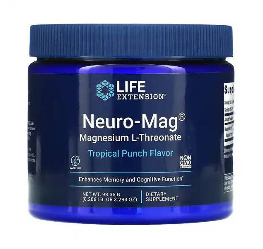 Life Extension, Neuro-Mag, магний L-треонат, вкус тропического пунша, 93,35 г (3,293 унции)