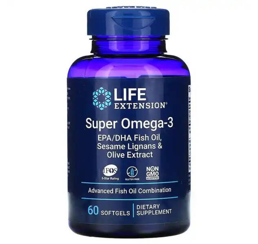 Life Extension, Super Omega-3, 60 мягких таблеток